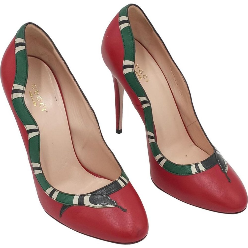 Gucci Red King Snake Pumps Size: EU 38/US 7.5